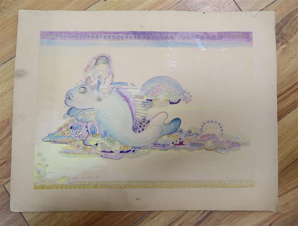 Katie Blackmore (1890-1957) Children's illustration, Underwater Garden overall 12 x 15.75in., unframed